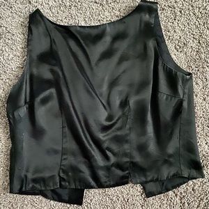 Vintage Ann Taylor Silk Crop Top with Button-up Back